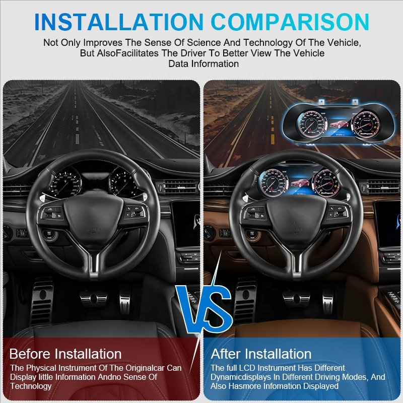 NaviHua New 12.3 Inch Car Digital Cluster for Maserati Quattroporte 2013 2023 Auto LCD Dashboard Speedometer Virtual Cockpit