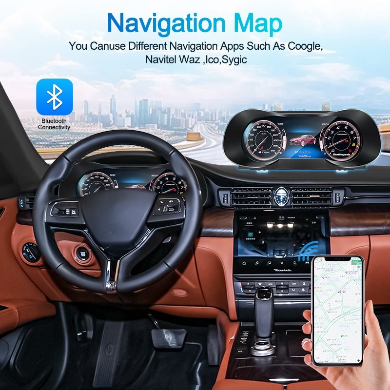 NaviHua New 12.3 Inch Car Digital Cluster for Maserati Quattroporte 2013 2023 Auto LCD Dashboard Speedometer Virtual Cockpit