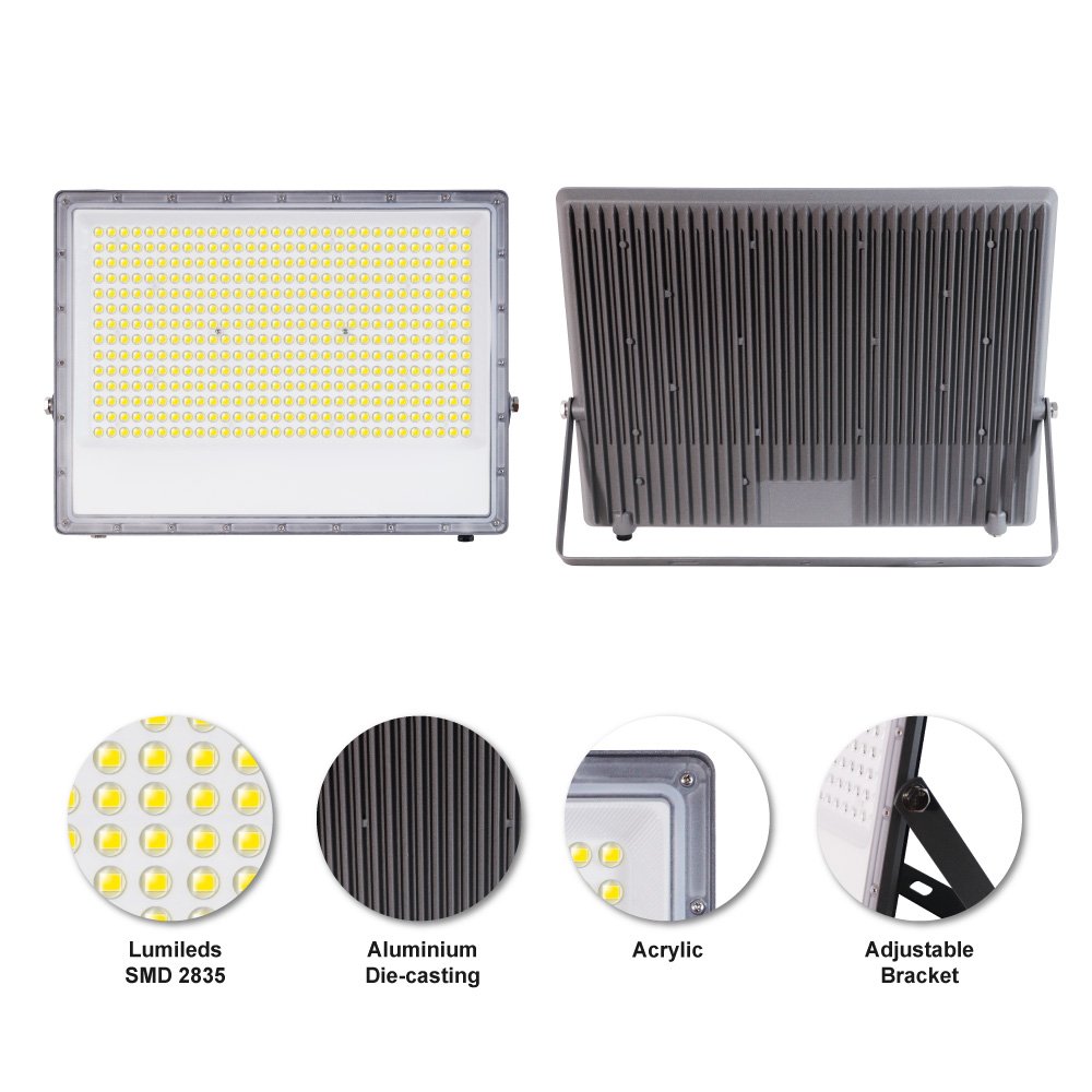 High Brightness 100W/300W/400W LED Outdoor Flood Light Waterproof IP67 Wall Mount Aluminum Acrylic Panel 6500K SMD Easy Stadiums