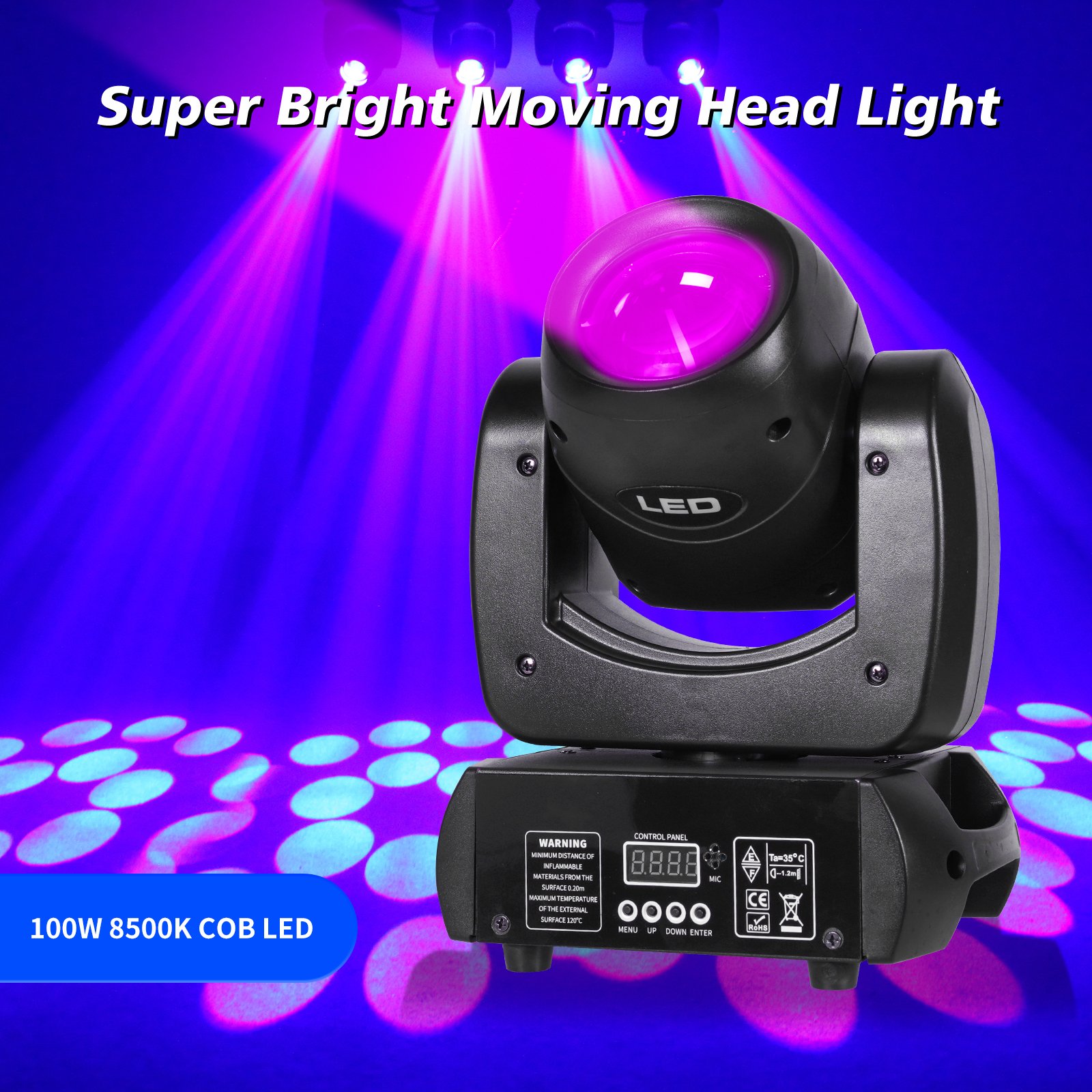 100W 18 Prism Led Gobo Moving Head Stage Light for Dj Disco Club Night Bar Ktv Beam Lighting Lamp Effect Equipment