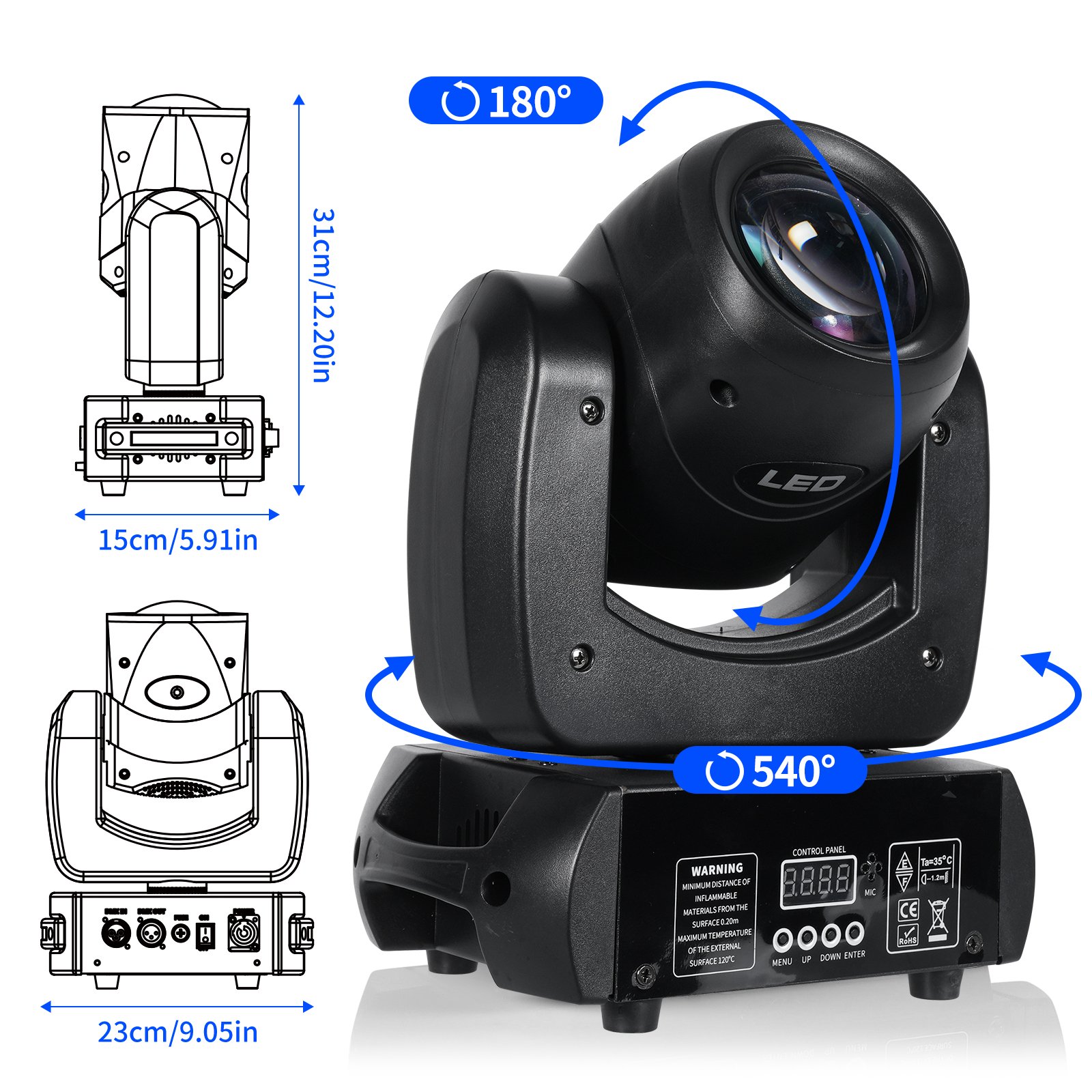 100W 18 Prism Led Gobo Moving Head Stage Light for Dj Disco Club Night Bar Ktv Beam Lighting Lamp Effect Equipment