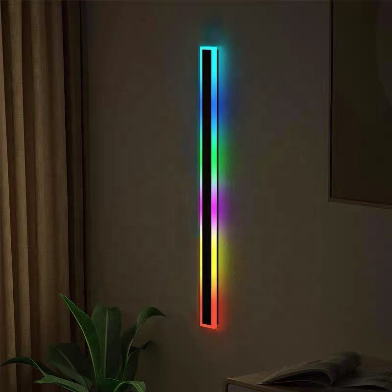 Factory 110V 220V RGB Color Changing IP65 LED Wall Light Linear Long Strip Outdoor Intelligent Wall Light with Remote Control
