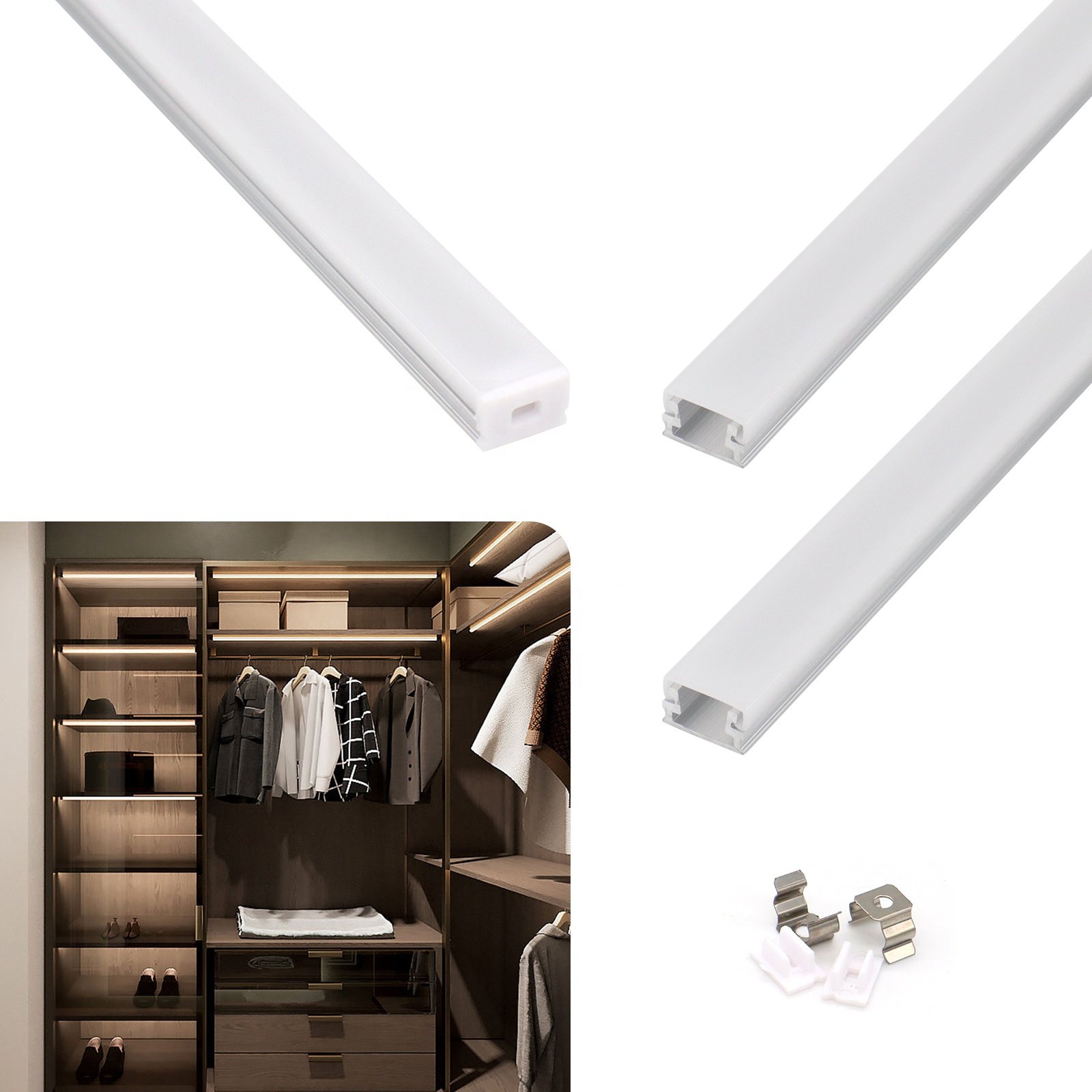 Fashion 047 Led Strip Light Aluminum Profile Wardrobe 12*8mm Mounted Cabinet Led Profile Aluminum