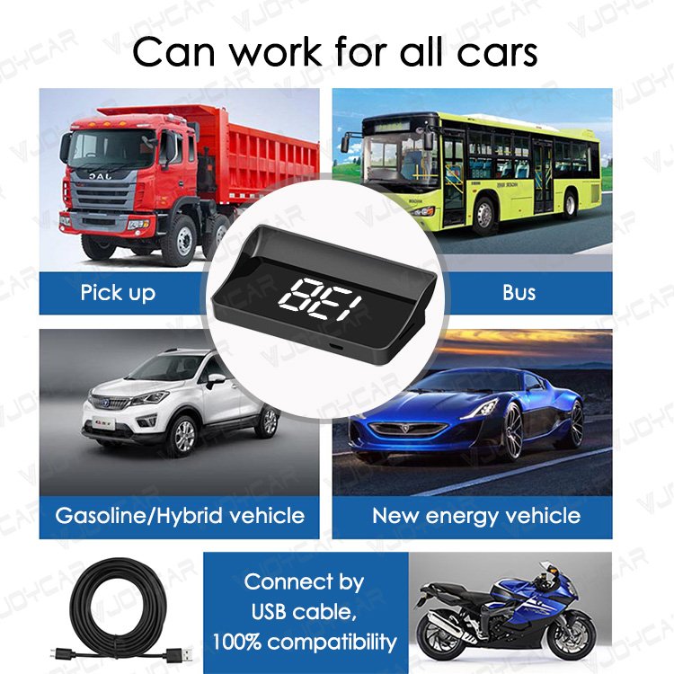 Vjoycar Dropship Digital Car Dashboard Speedometer GPS HUD Meter Car Windshield Speed Projector for Universal Vehicles