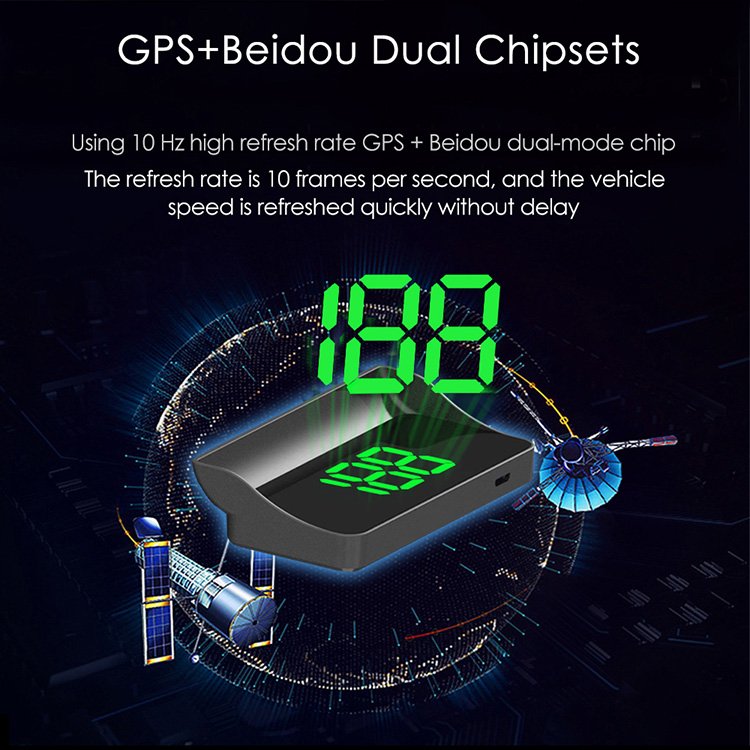 Vjoycar Dropship Digital Car Dashboard Speedometer GPS HUD Meter Car Windshield Speed Projector for Universal Vehicles