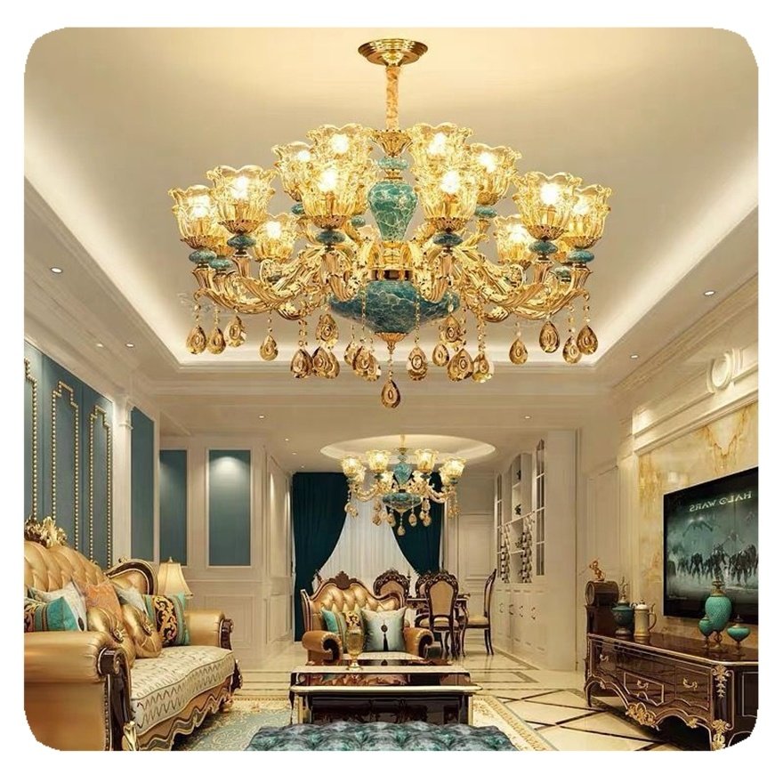 New European Vintage Hotel Pendant Light Lighting Led Crystal Art Classic Dining Modern Contemporary Chandeliers Lamp