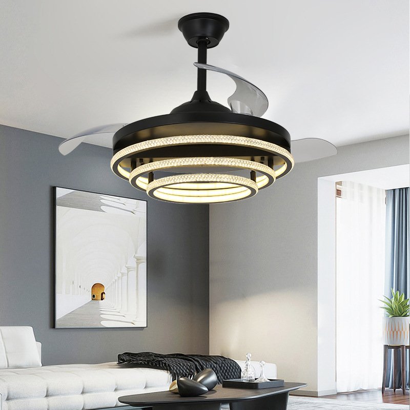 Modern Indoor Decorative Ceiling Fan with Led Lights 42'' 56 Inch 36W 50W Fan Lamp Remote Control for Home Living Room