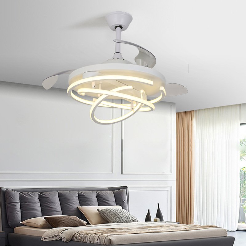 Modern Indoor Decorative Ceiling Fan with Led Lights 42'' 56 Inch 36W 50W Fan Lamp Remote Control for Home Living Room