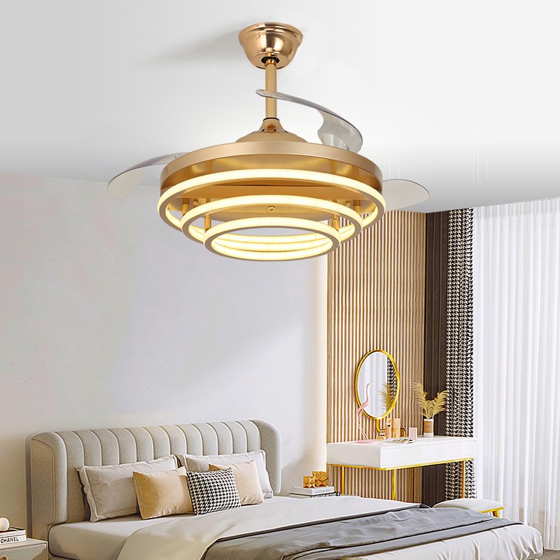 Modern Indoor Decorative Ceiling Fan with Led Lights 42'' 56 Inch 36W 50W Fan Lamp Remote Control for Home Living Room