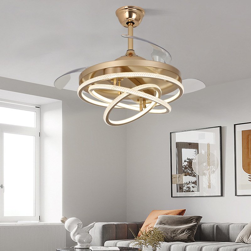 Modern Indoor Decorative Ceiling Fan with Led Lights 42'' 56 Inch 36W 50W Fan Lamp Remote Control for Home Living Room