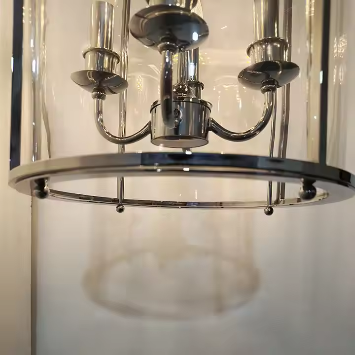 Custom Artistic American Chandeliers Polished Brass Modern Hanging Machinist Glass Drum Chrome Kitchen Island Pendant Light