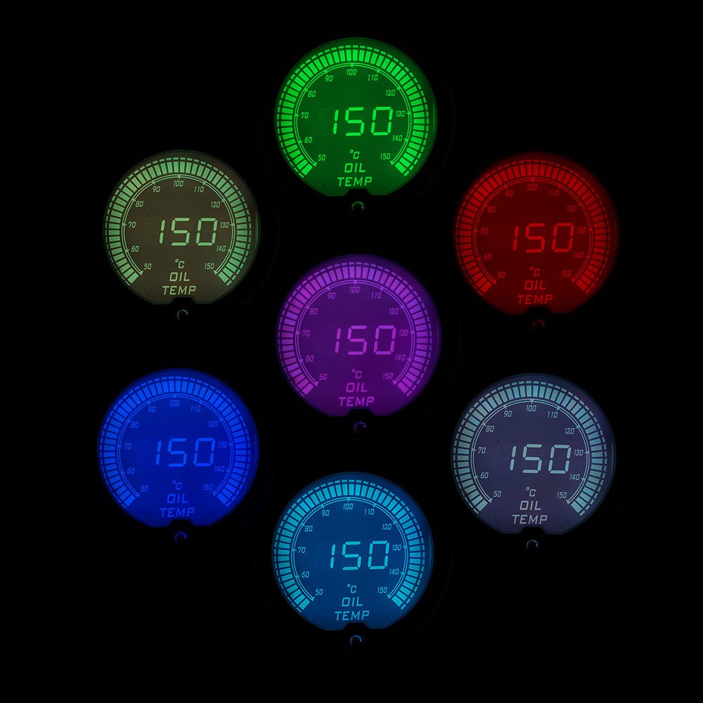 52mm Digital Voltmeter 7 Colors Voltage Gauge Evo 52mm Car Meter Racing Gauge