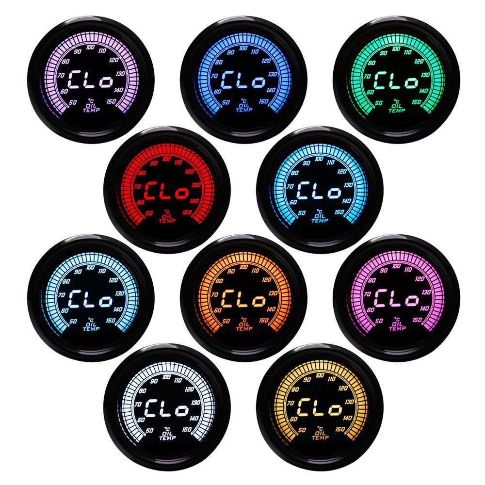 52mm Digital Voltmeter 7 Colors Voltage Gauge Evo 52mm Car Meter Racing Gauge