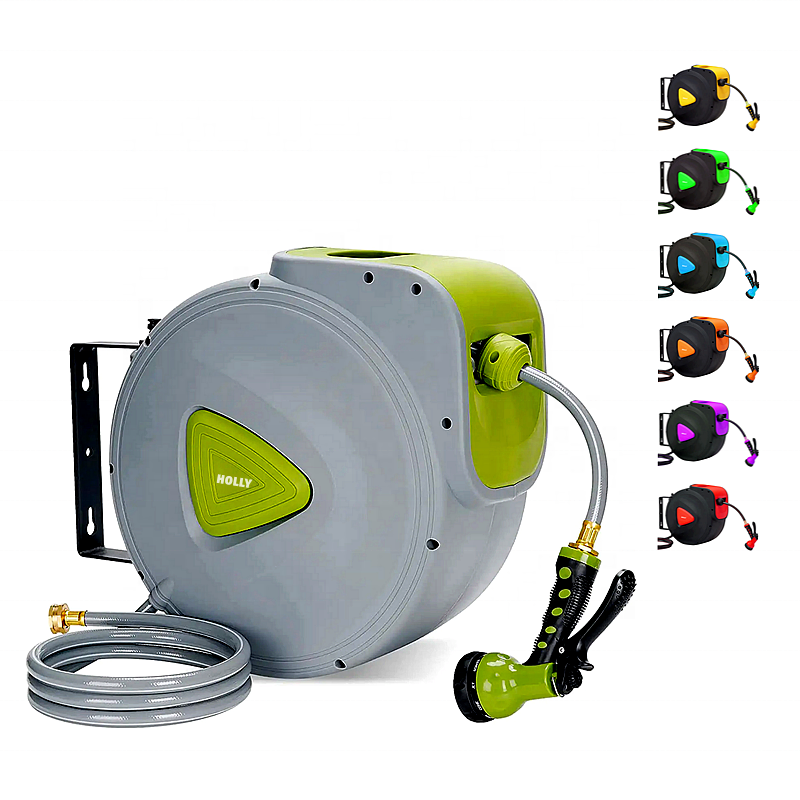 Hot Selling Durable 10 Meter + 1 Auto Self Retractable Hose Reel 5/16" 33Ft Safety 10M Rewind Wall Mount Garden Water Hose Reel