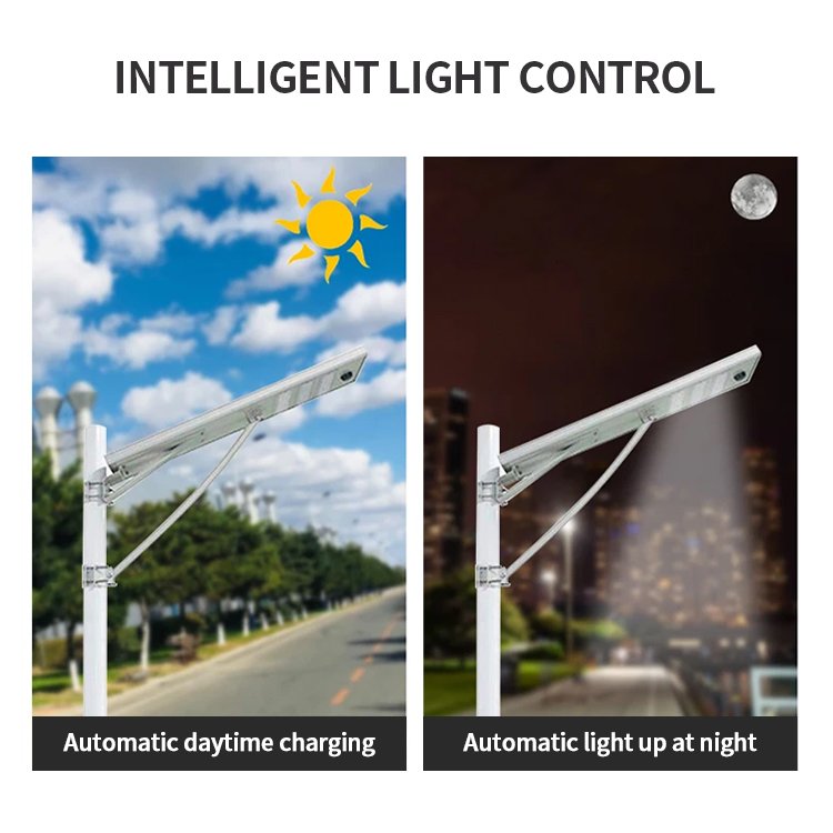 SUNDE High Quality Outdoor Road Solar Powered Lighting Integrated All in One LED Solar Street Light