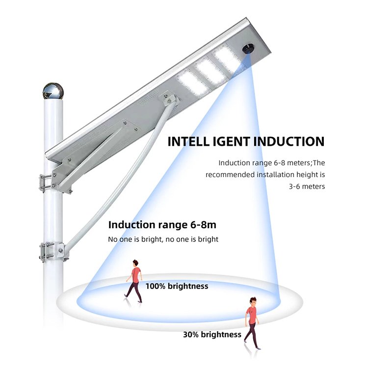 SUNDE High Quality Outdoor Road Solar Powered Lighting Integrated All in One LED Solar Street Light