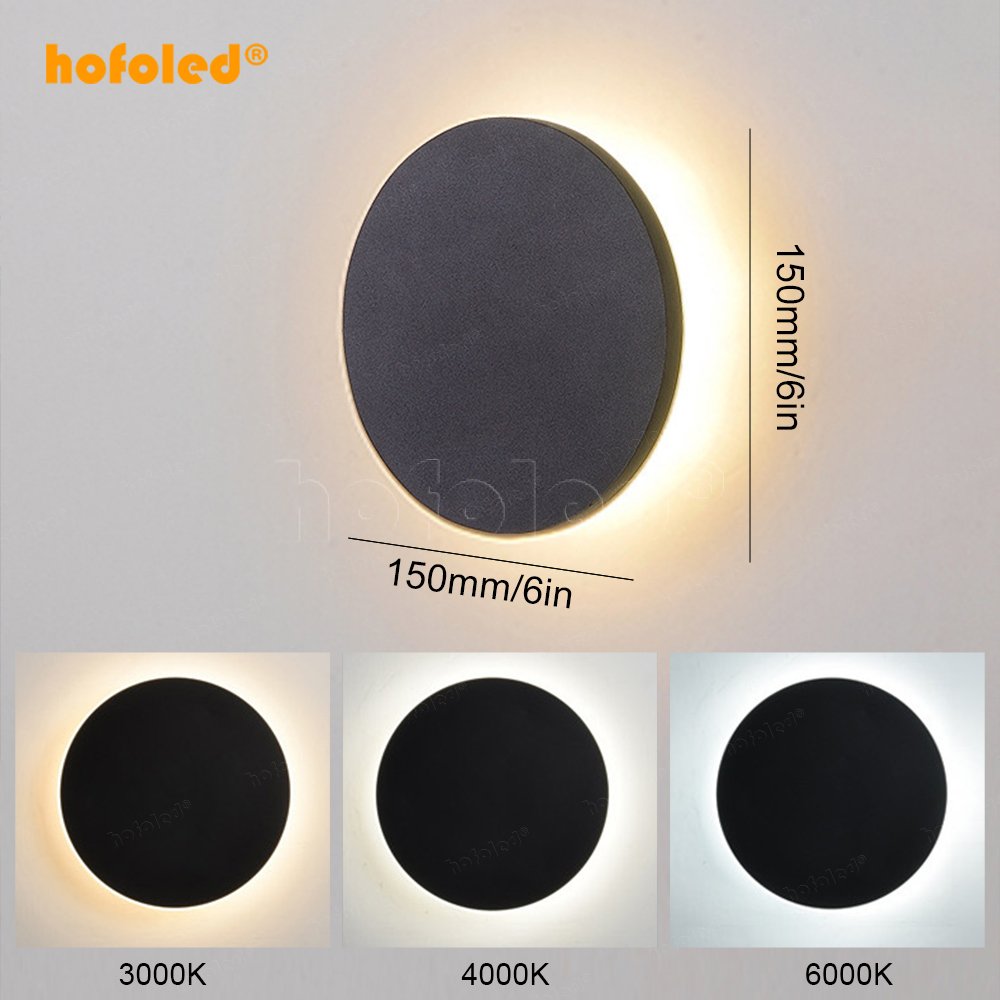 Modern Minimalist Indoor/Outdoor Wall Sconces for Garden Villa Iron Acrylic Black Wall Lamp LED Light Source for Home Decoration