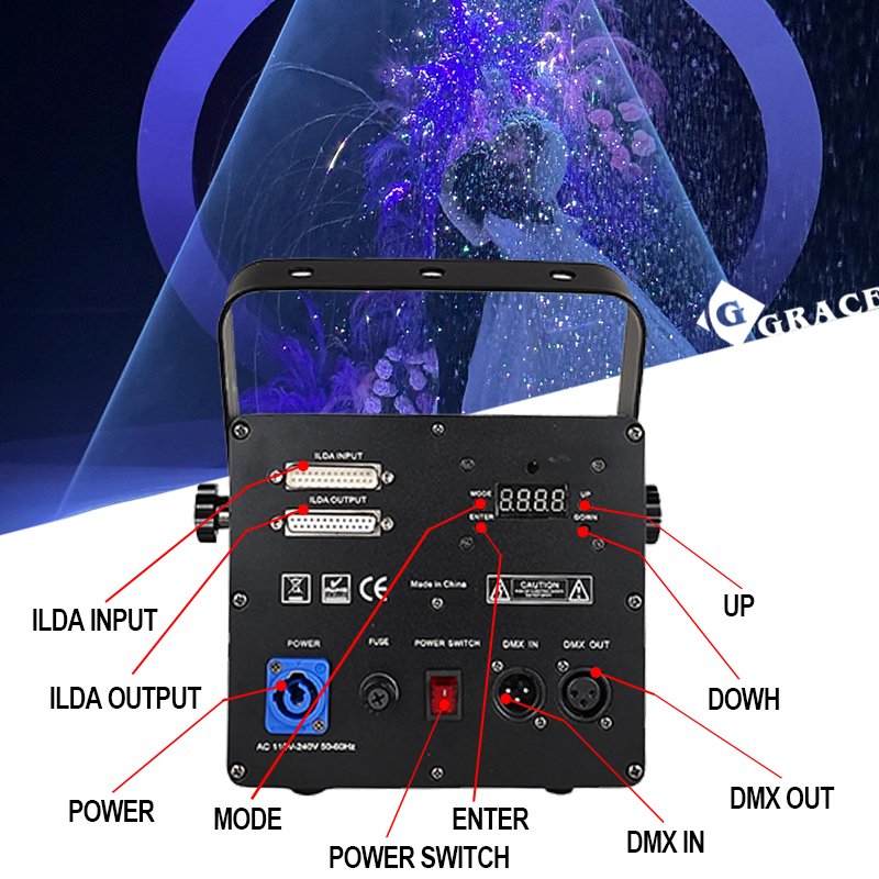 Grace 2W RGB Animation Laser Show Lights Night Club DJ Party Pro Disco Laser Stage Lighting