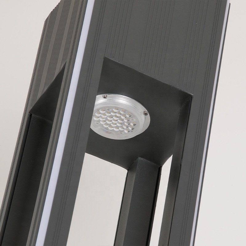Modern Outdoor Garden Pole Top Light, Four Sided Light Strip 2m 3m 3.5m, 4M, 4.5m LED Landscape Street Light, Pillar Guard Light