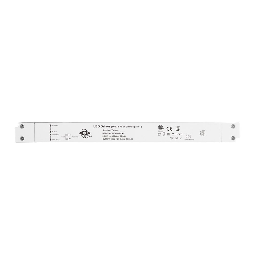 100W 12V 24V Dali+push 2 in 1 Dimmable Constant Voltage Led Driver