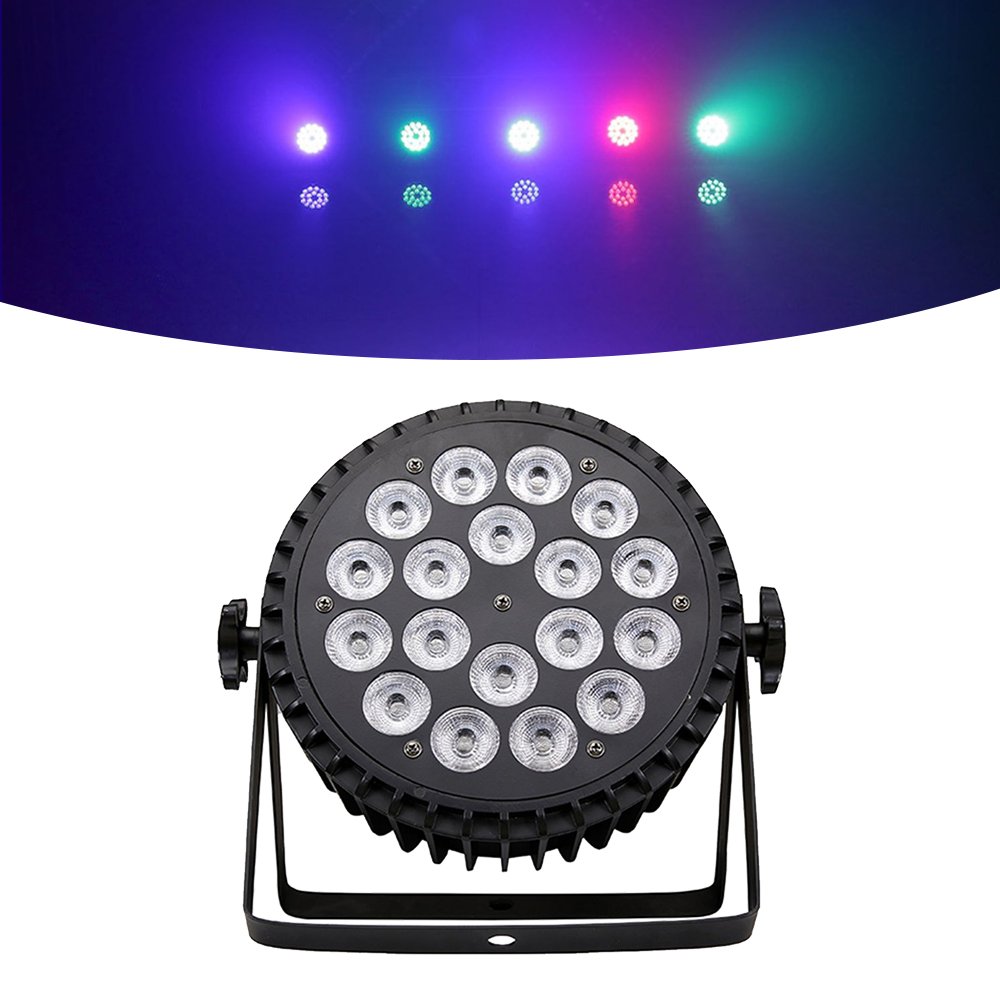 18x10W RGBW Flat LED Parcan Disco DMX512 Spotlights IP20 8Lamps in 1 Flycase Beam Effect DJ Led Light Stage Lighting for Wedding