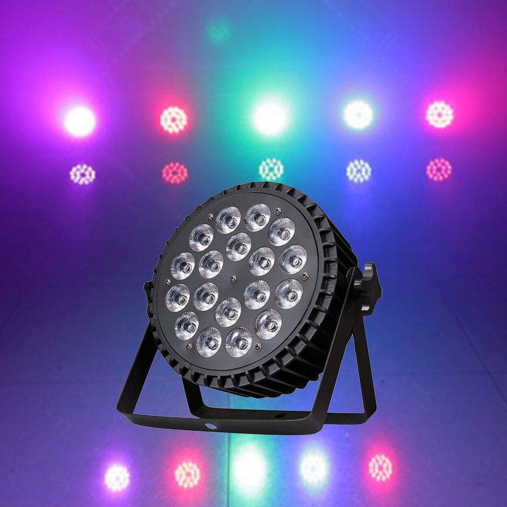 18x10W RGBW Flat LED Parcan Disco DMX512 Spotlights IP20 8Lamps in 1 Flycase Beam Effect DJ Led Light Stage Lighting for Wedding