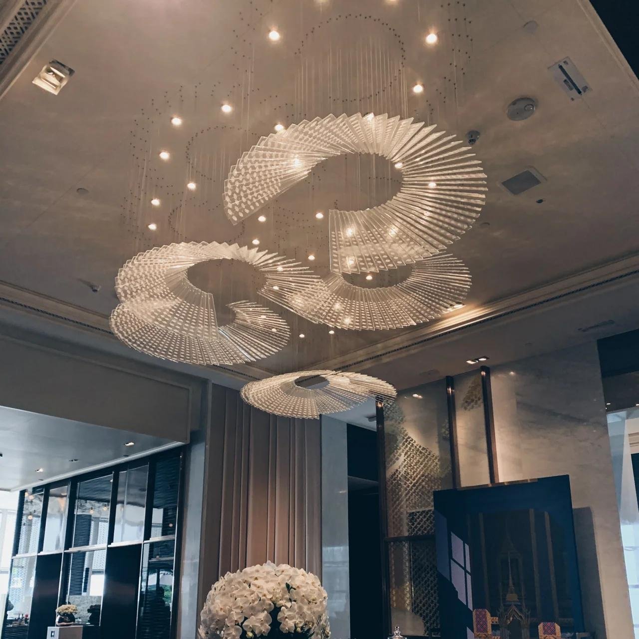 Living Room Restaurant Decoration Chandelier Custom High Ceiling Large Commercial Chandeliers
