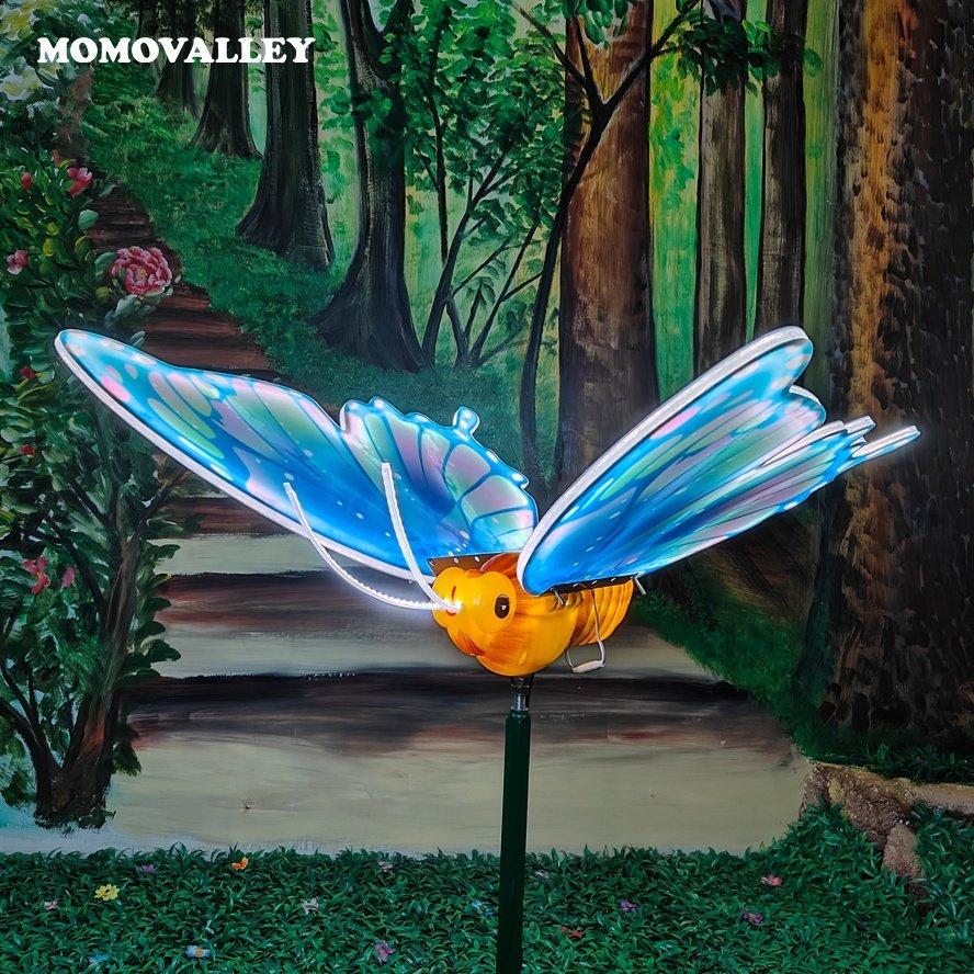Exquisite 120CM Butterfly Light Centerpiece ABS Shell Vibrant Patterns Enhances Parks Lawns and Nighttime Landscapes