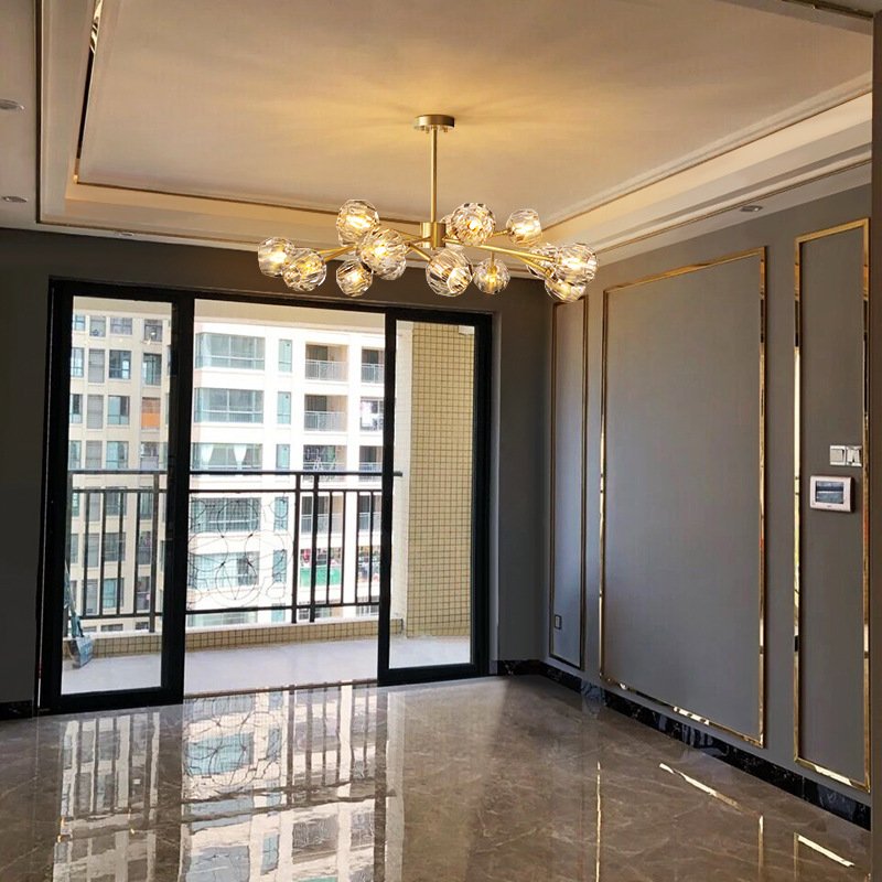 Modern Style Crystal Lamp Shade G9 Led Ceiling Lamp Golden Luxury Dinning Room Bedroom Pendant Light Hotel Restaurant Chandelier