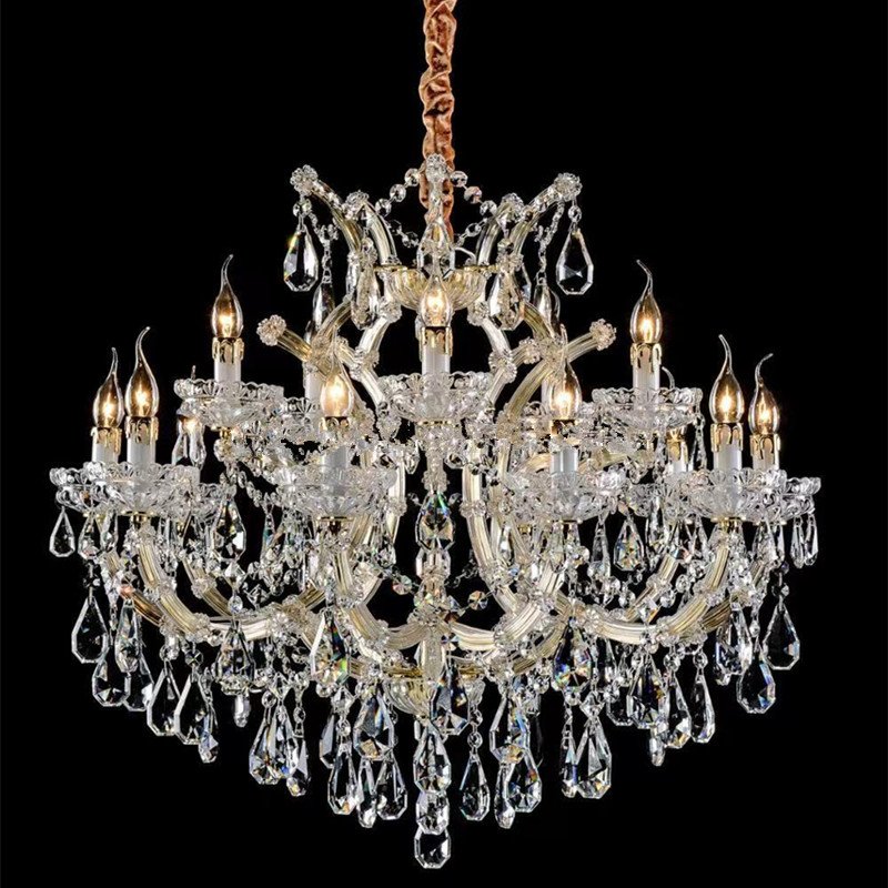 Banquet Hall 18 Heads Wedding Golden Candle Classic Crystal Chandelier