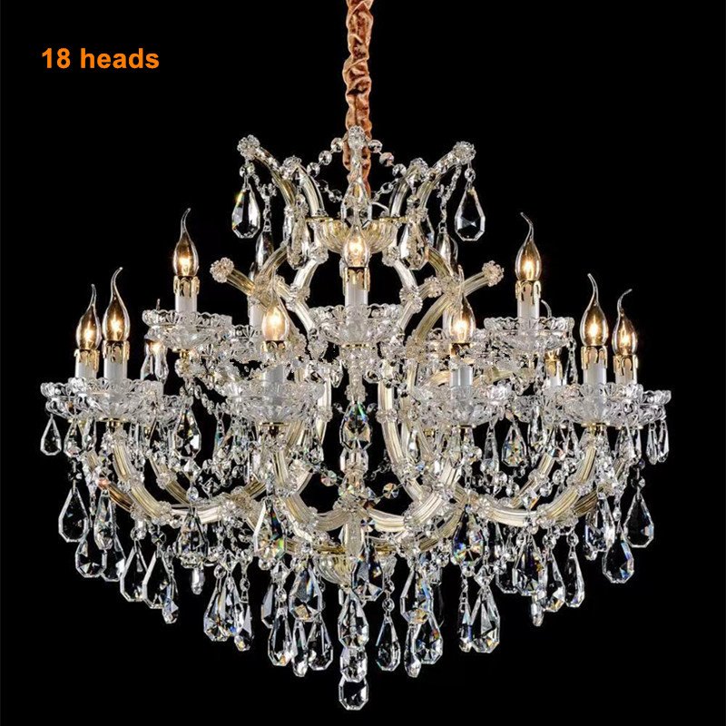 Banquet Hall 18 Heads Wedding Golden Candle Classic Crystal Chandelier