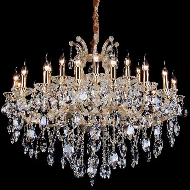Banquet Hall 18 Heads Wedding Golden Candle Classic Crystal Chandelier