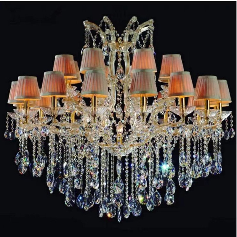 Banquet Hall 18 Heads Wedding Golden Candle Classic Crystal Chandelier