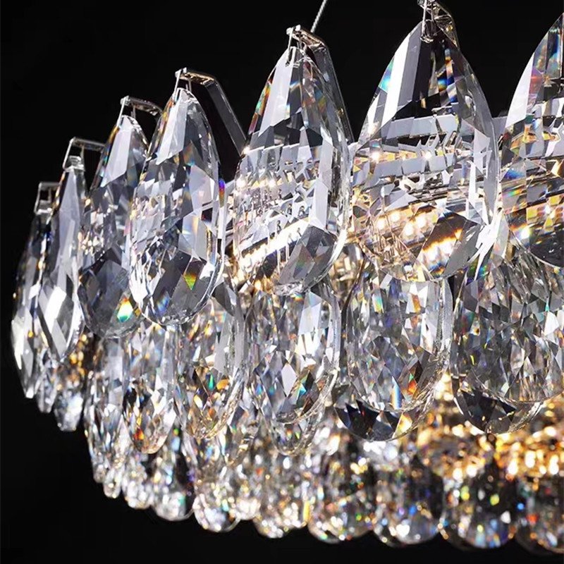 Factory Suppliers 2 Layers Round Indoor Luxury Ceiling Chandelier Silver Led Living Room Crystal Chandeliers & Pendant Lights
