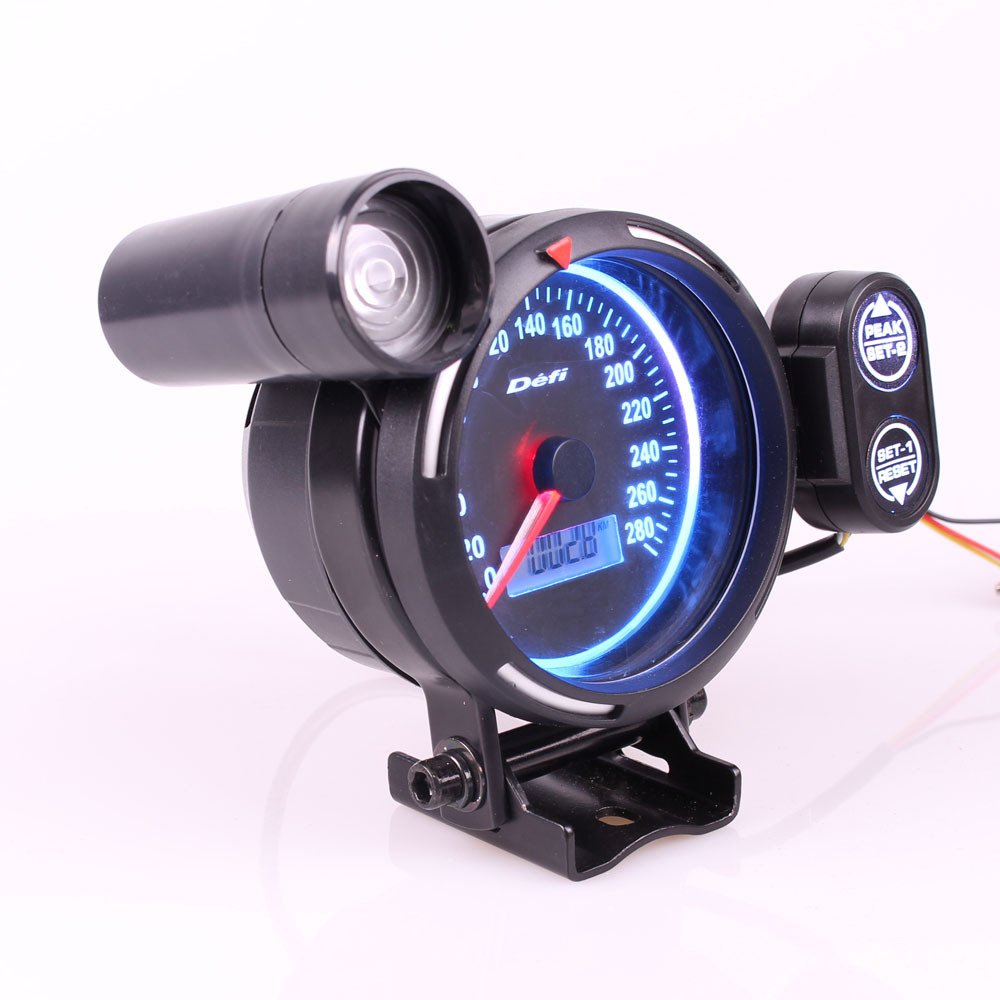3.75inch Defi Electronic Speedometer Auto MPH/KMH Motorcycle Meter with Red Blue Light Display Car Speed per hour gauge