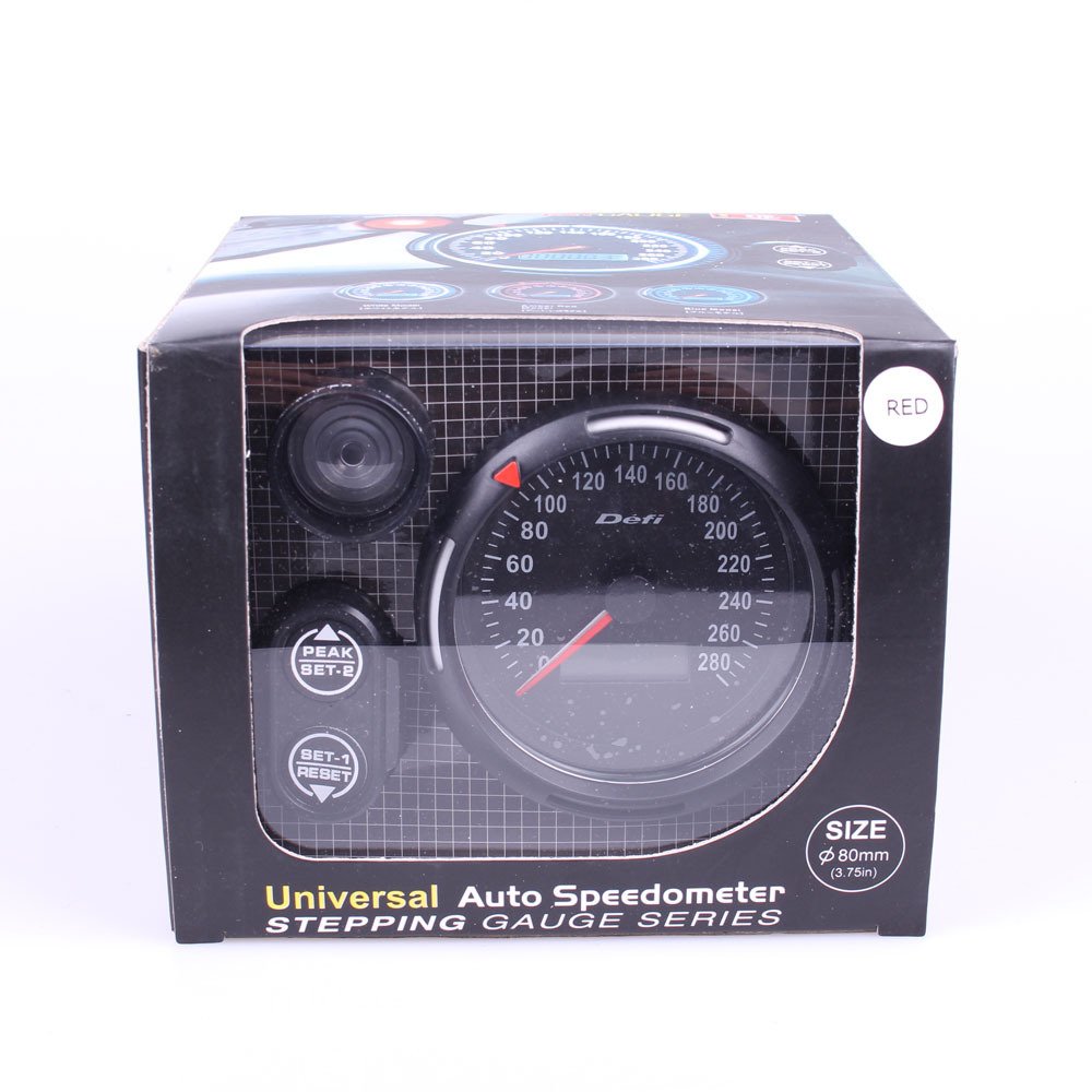 3.75inch Defi Electronic Speedometer Auto MPH/KMH Motorcycle Meter with Red Blue Light Display Car Speed per hour gauge