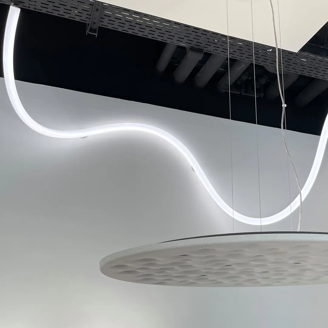 Linear Light Chandelier Creative 16mm 18mm 22mm 25mm 30mm Diameter Pendant Lamp 30mm Linear Modern 360-degree Flex Neon Led