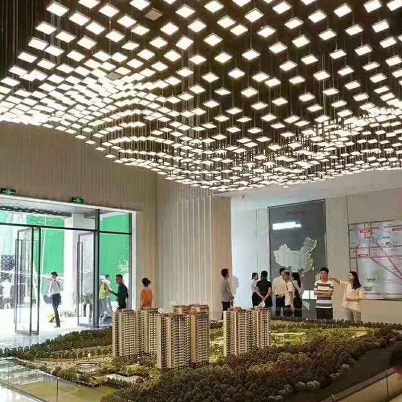 VANTONE Custom RGB Intelligent Dimming Square Module Project Lighting Modern Ceiling Led Giant Chandelier