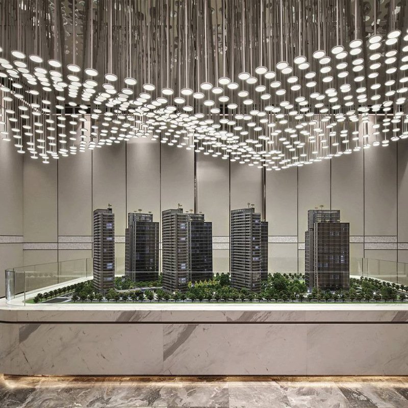 VANTONE Custom RGB Intelligent Dimming Square Module Project Lighting Modern Ceiling Led Giant Chandelier