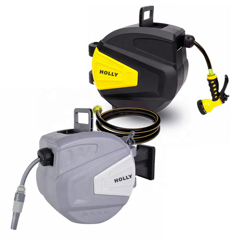 Auto Rewind Retractable Hose Reel Car Wash Equipment Metal Industrial High Pressure Wash Steel Wire Pipes Hose Reel Car Washer