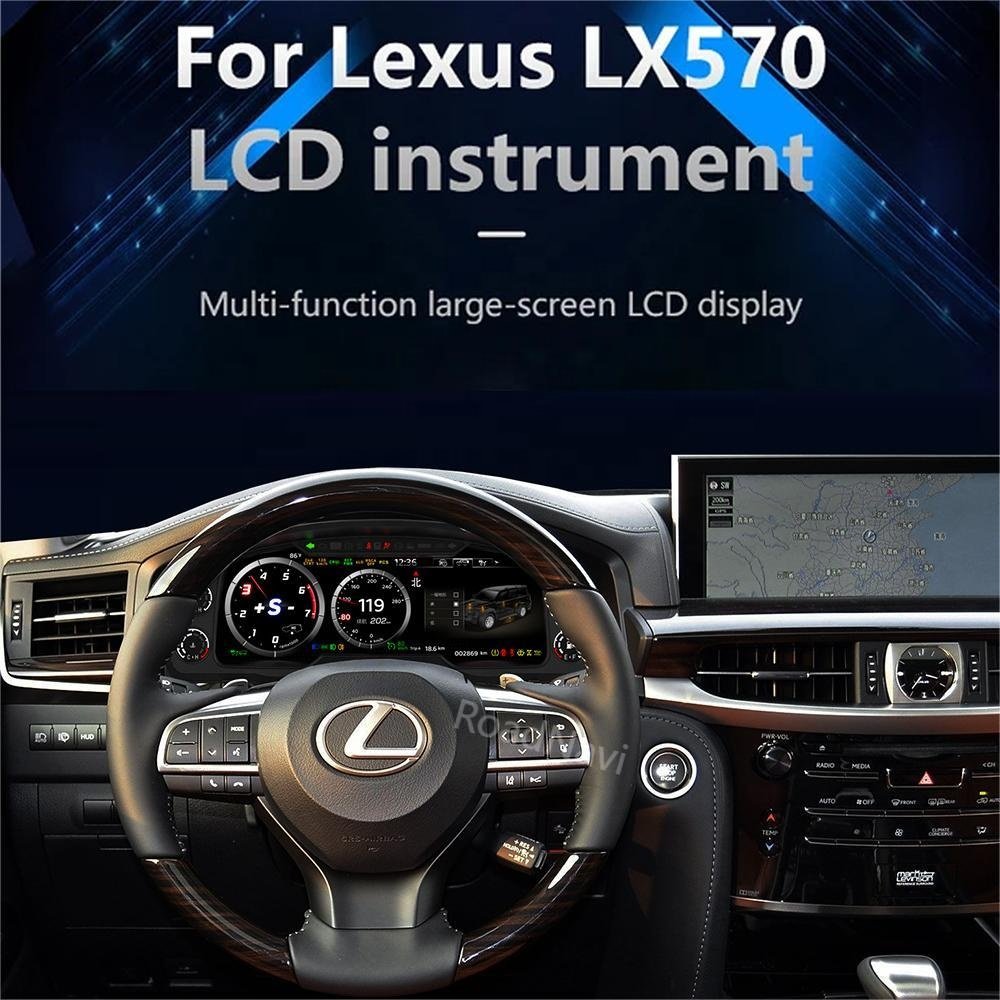 RoadNavi OEM Lexus LX570 2008-2015 Auto Meter LCD Digital Cluster Instrument Dashboard