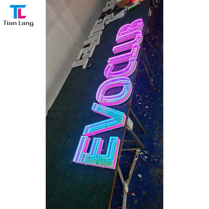 New Design Custom Infinity Effect Neon Sign Wall Decoration Multi-layer Mirror Acrylic 3d Magic Neon Sign