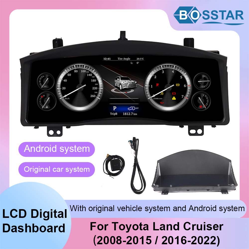 Car Gauges LCD Dashboard Digital Instrument Cluster Multifunction Speedometer for Toyota Land Cruiser 2008-2022
