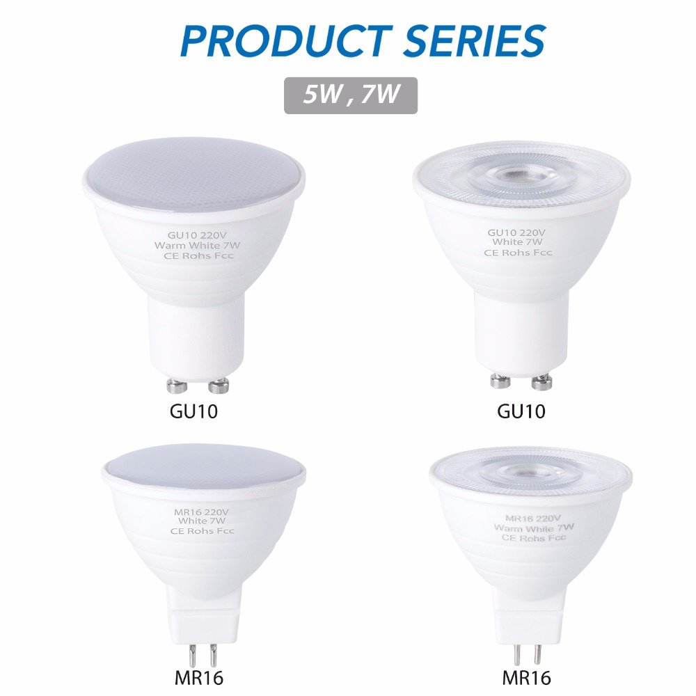 GU10 LED Corn Bulb MR16 Spotlight 220V LED Bulb 5W 7W Gu 10 LED Lamp GU5.3 Spot Light Energy Saving