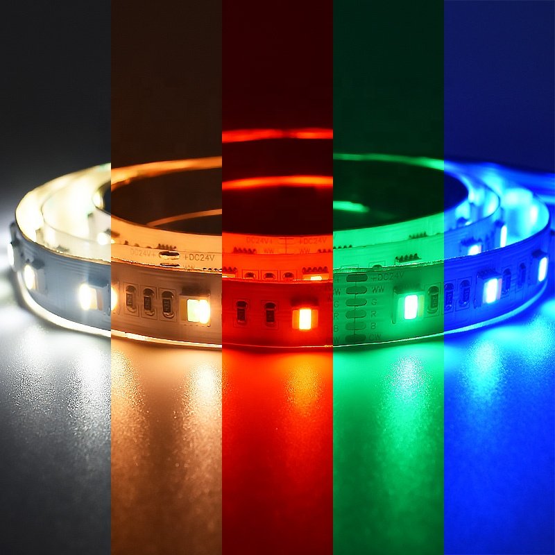 SMD5050 DC24V RGBWW Led Strip Tape 5in1 CRI80 90 95 Led Strip Light RGBCCT Flexible Led Light Strip