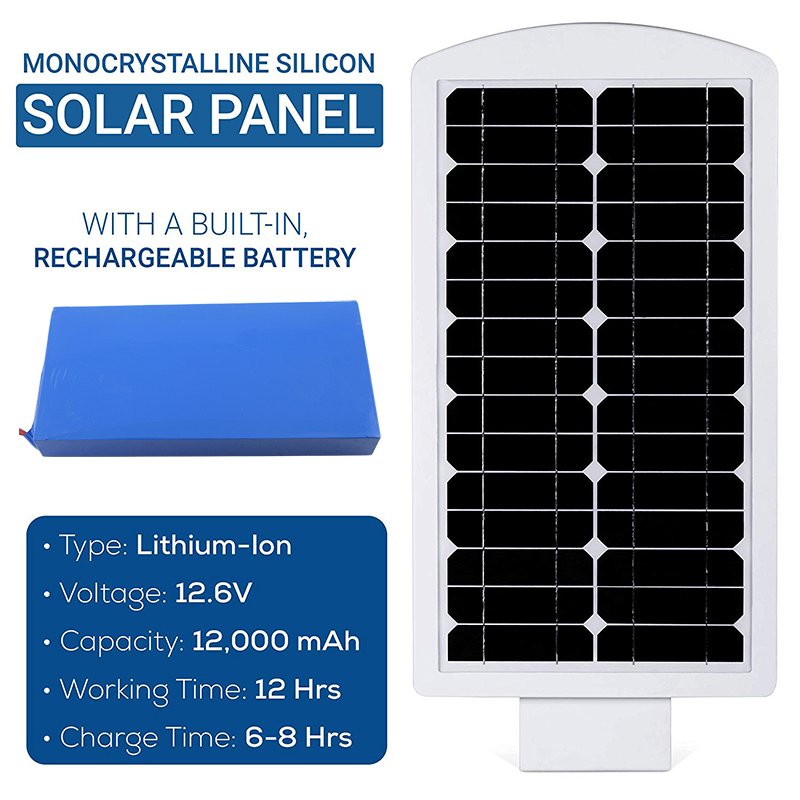 Smart Outdoor Road and Garden LiFePO4 Battery 25w 30w Integrated Power Energy Solar Led Street Lamp Motion Sensor
