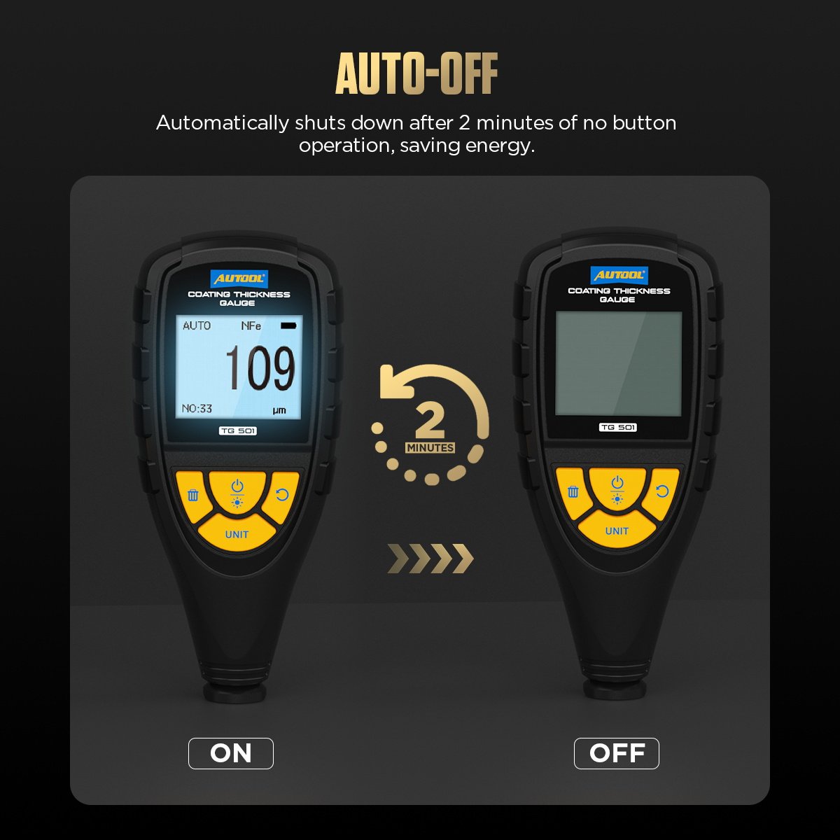 AUTOOL TG501 Coating Thickness Sensor Probe Gauge Meter Tester Measurement Instrument for Used Car Dealer