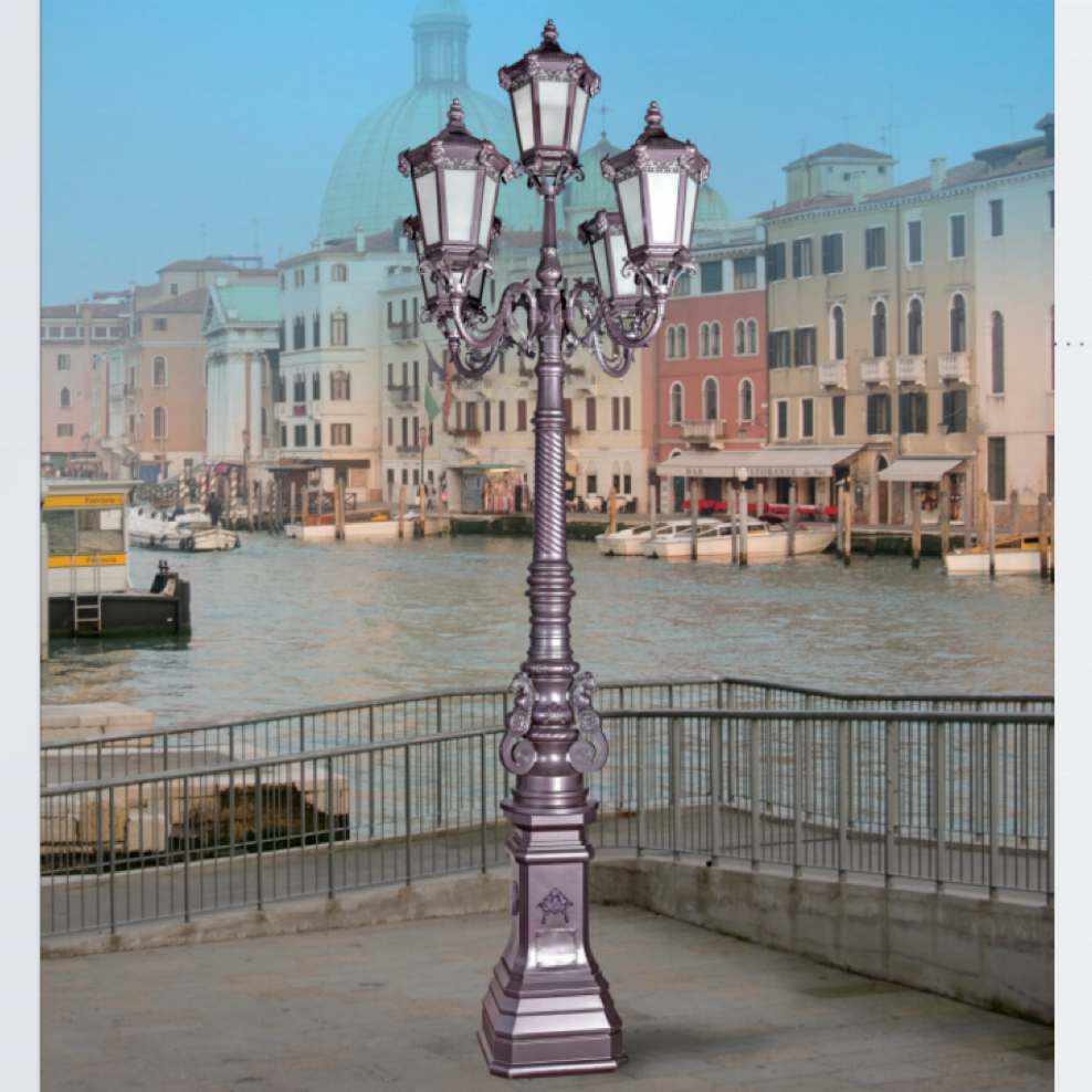 Classic European Style LED Garden Landscape Light, Retro Waterproof Street Light, 5-head Cast Iron Garden Decoration