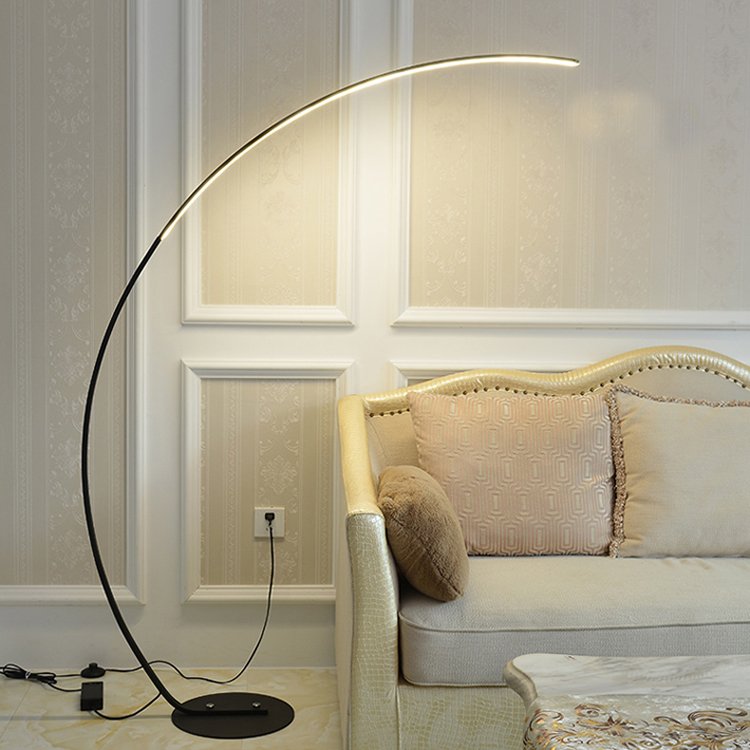 Hotel Bedside Large Arch Fishing Floor Lamps Black Luxury Living Room Corner Nordic Modern Led Floor Lamp