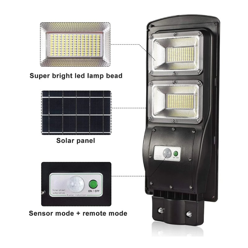 Customized Solar Powered LED Street Light Tempered Glass 300W 500W Solar Street Light with Camera Outdoor